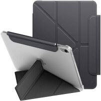 UNIQ Camden Lite púzdro s origami stojanom a priestorom na Apple Pencil pre iPad 10,9" (2022) / 11" (2025) - tmavosivé
