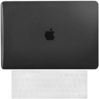 ENKAY 2v1 lesklý kryt a ultratenký kryt EU klávesnice pre MacBook Pro 13" bez Touch Baru (A1706 / A1708 / A1989 / A2159) - čierny
