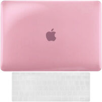ENKAY 2v1 lesklý kryt a ultratenký kryt EU klávesnice pre MacBook Pro 13" bez Touch Baru (A1706 / A1708 / A1989 / A2159) - ružový