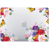 ENKAY lesklý transparentný kryt so vzorom pre MacBook Air 13" (A1932/A2179/A2337) - ruže
