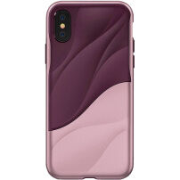 Elegantný kryt s plastickým vzorom pre Apple iPhone XS / iPhone X – vínový/ružovo-zlatý