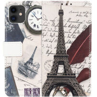 Flipové puzdro so stojančekom listy z Paríža pre iPhone 11 – farebné