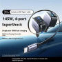 UGREENEC604 sada autonabíjačky s portami 2x USB-C/USB-A a výsuvného kábla USB-C - 145W - 70 cm - šedá