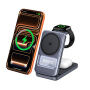 Q29 Qi2.2 3v1 skladací magnetický bezdrôtová stojan pre iPhone / Apple Watch / AirPods - 25W - šedý
