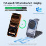Q29 Qi2.2 3v1 skladací magnetický bezdrôtová stojan pre iPhone / Apple Watch / AirPods - 25W - šedý