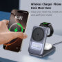 Q29 Qi2.2 3v1 skladací magnetický bezdrôtová stojan pre iPhone / Apple Watch / AirPods - 25W - šedý