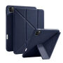XDcase Y-fold púzdro s origami stojanom a priestorom na Apple Pencil pre iPad Pro 12,9" (2018-2022) - tmavomodré