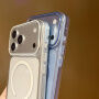 Transparentný kryt z tvrdého plastu so zeleným MagSafe pre iPhone 16e / 17e - číry