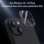 XDcase Tvrdené sklo k ochrane šošoviek zadného fotoaparátu pre iPhone 15 / 15 Plus - číre