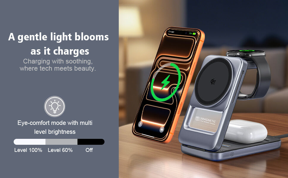 Q29 Qi2.2 3v1 skladací magnetický bezdrôtový stojan pre iPhone / Apple Watch / AirPods - 25W - biely