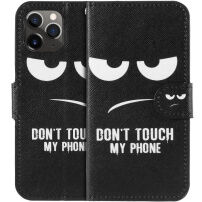 Flipové puzdro so stojančekom Do not touch my phone pre iPhone 11 Pro – čierne
