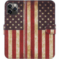 Flipové puzdro so stojančekom retro vlajka USA pre iPhone 11 Pro – farebné