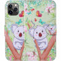 Flipové puzdro so stojančekom koala pre iPhone 11 Pro – farebné