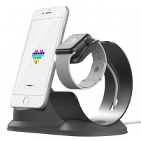 Hliníková nabíjacia stanica pre Apple Watch a iPhone – sivá
