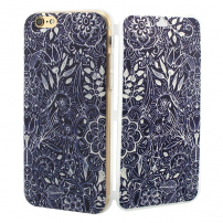 Otváracie / flip gumové puzdro pre iPhone 6 / 6S - kvetinová kresba