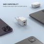 FIXED GaN mini rýchlonabíjací adaptér s portmi USB-C / USB-A - 30W - biely