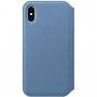 Apple Folio kožené flipové puzdro pre iPhone XS – nevädzovo modré