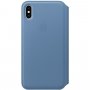 Apple Folio kožené flipové puzdro pre iPhone XS Max – nevädzovo modré
