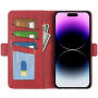 Flipové púzdro z PU kože pre iPhone 15 Pro Max - červené