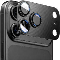 ENKAY tvrdené sklo s kovovým rámčekom na ochranu šošoviek fotoaparátu pre iPhone 18 Pro - čierne
