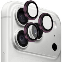 Rurihai tvrdené sklá s kovovým rámčekom na ochranu šošoviek zadného fotoaparátu pre iPhone 18 Pro / 18 Pro Max - vínová