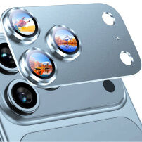 Rurihai tvrdené sklo s kovovým rámčekom na ochranu šošoviek fotoaparátu pre iPhone 18 Pro - modré