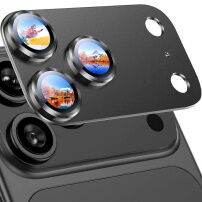 Rurihai tvrdené sklo s kovovým rámčekom na ochranu šošoviek fotoaparátu pre iPhone 18 Pro Max - tmavosivé