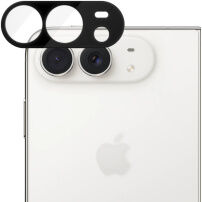 Tvrdené sklo s rámčekom na ochranu šošoviek zadného fotoaparátu pre iPhone Duo - čierne