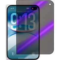 Matné tvrdené Anti-Spy a Anti-Blue-Ray sklo s čiernym rámčekom na predný displej pre iPhone Duo