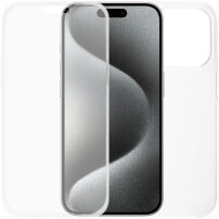 Dvojdielne púzdro na prednú aj zadnú stranu pre iPhone 15 Pro - číre