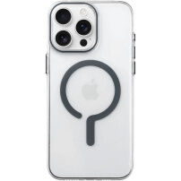 Transparentný Kryt z tvrdého plastu so sivým MagSafe pre iPhone 15 Pro - číry