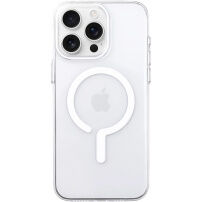 Transparentný Kryt z tvrdého plastu s bielym MagSafe pre iPhone 16 Pro - číry