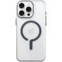 Transparentný Kryt z tvrdého plastu so sivým MagSafe pre iPhone 16 Pro Max - číry
