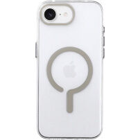 Transparentný kryt z tvrdého plastu s béžovým MagSafe pre iPhone 16e / 17e - číry