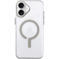 Transparentný kryt z tvrdého plastu s béžovým MagSafe pre iPhone 17 - číry