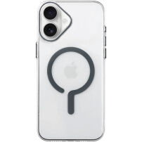 Transparentný kryt z tvrdého plastu s šedým MagSafe pre iPhone 17 - číry