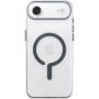 Transparentný kryt z tvrdého plastu so sivým MagSafe pre iPhone Air - číry