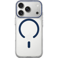 Transparentný kryt z tvrdého plastu s modrým MagSafe pre iPhone 17 Pro / 18 Pro - číry