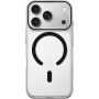 Transparentný kryt z tvrdého plastu s čiernym MagSafe pre iPhone 17 Pro / 18 Pro - číry