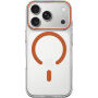 Transparentný kryt z tvrdého plastu s oranžovým MagSafe pre iPhone 17 Pro / 18 Pro - číry