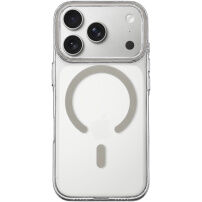 Transparentný Kryt z tvrdého plastu s béžovým MagSafe pre iPhone 17 Pro Max / 18 Pro Max - číry