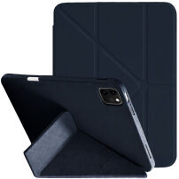 XDcase Y-fold púzdro s origami stojanom a priestorom na Apple Pencil pre iPad Pro 12,9" (2018-2022) - tmavomodré