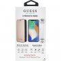 Guess Bundle puzdro a&nbsp;tvrdené sklo pre iPhone XR – ružovo-zlaté