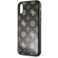 Guess Layer Glitter Peony kryt pre iPhone X/XS – čierny