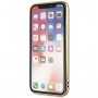 Guess originálny transparentný kryt s trblietkami pre iPhone X/XS – zlatý