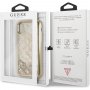 Guess originálny transparentný kryt s trblietkami pre iPhone X/XS – zlatý