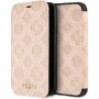 Guess Debossed Peony flipové puzdro pre iPhone XR – béžové