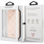 Guess Debossed Peony flipové puzdro pre iPhone XR – béžové