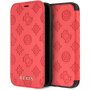 Guess Debossed Peony flipové puzdro pre iPhone XR – červené