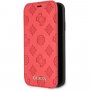 Guess Debossed Peony flipové puzdro pre iPhone XR – červené